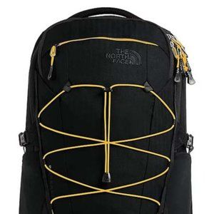 The North Face Men's Borealis Black with Yellow accents backpack
